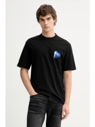 βαμβακερό μπλουζάκι hugo blue nalentinio 100% βαμβάκι