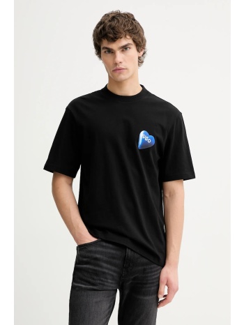 βαμβακερό μπλουζάκι hugo blue nalentinio 100% βαμβάκι