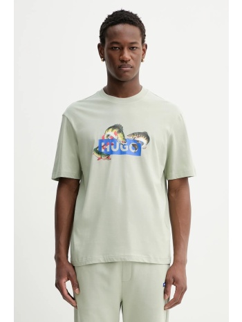 βαμβακερό μπλουζάκι hugo blue nalotrix 100% βαμβάκι