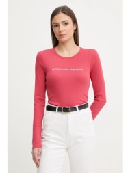 βαμβακερή μπλούζα με μακριά μανίκια united colors of benetton 100% βαμβάκι