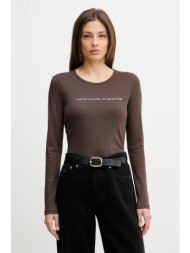 βαμβακερή μπλούζα με μακριά μανίκια united colors of benetton 100% βαμβάκι