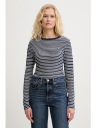 βαμβακερή μπλούζα με μακριά μανίκια levi`s essential hm 100% βαμβάκι