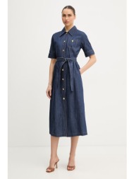 φόρεμα τζιν luisa spagnoli periodico 100% βαμβάκι