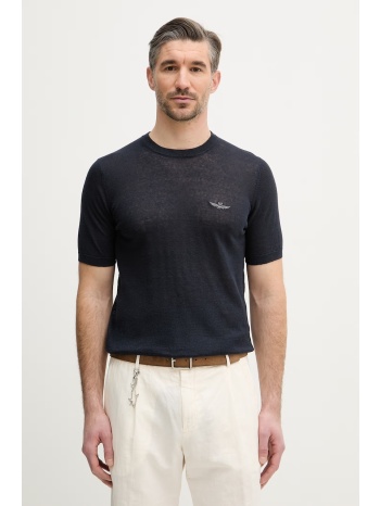 λευκό μπλουζάκι aeronautica militare 100% λινό