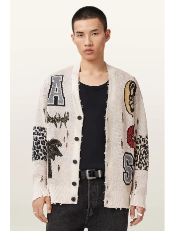 allsaints ζακέτα ανδρική με πρόσμιξη μαλλιού foxx υλικό