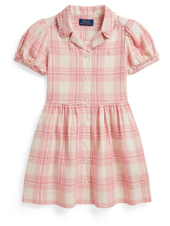 polo ralph lauren φόρεμα babydoll με λινό ολόκληρο το