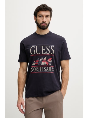 guess t-shirt ανδρικό από βαμβάκι με ελαστάν x north sails