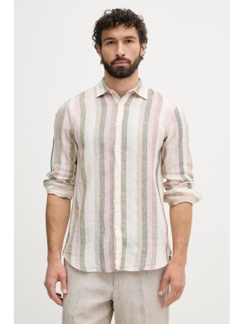 united colors of benetton πουκάμισο ανδρικό λινό ολόκληρο