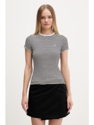 tommy jeans t-shirt γυναικείο βαμβακερό με ελαστάν ολόκληρο το προϊόν: 95% βαμβάκι 5% ελαστάν