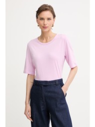 boss t-shirt basic γυναικείο με πρόσμιξη μεταξιού evyta ολόκληρο το προϊόν: 50% βαμβάκι 40% modal 10