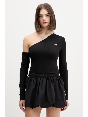 puma μακρυμάνικο γυναικείο με βαμβάκι asymmetric longsleeve
