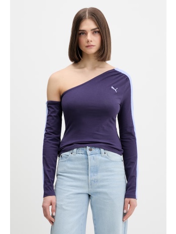 puma μακρυμάνικη γυναικεία με βαμβάκι asymmetric longsleeve