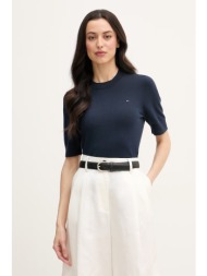tommy hilfiger πλεκτό t-shirt γυναικείο με βαμβάκι κύριο υλικό: 67% βαμβάκι 33% πολυαμίδιο