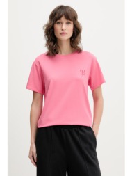 hugo t-shirt γυναικείο με μοντάλ casual t-shirt ολόκληρο το προϊόν: 60% modal 32% βαμβάκι 8% ελαστάν