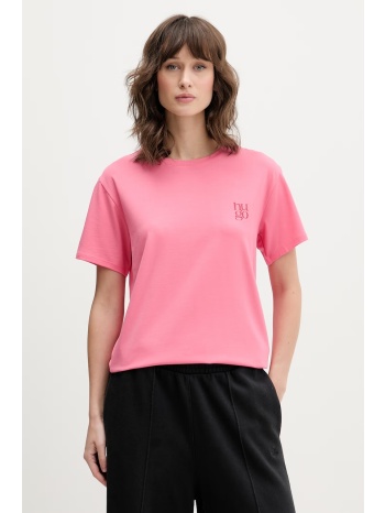 hugo t-shirt γυναικείο με μοντάλ casual t-shirt ολόκληρο το