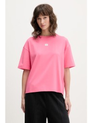 hugo oversize t-shirt γυναικείο με μοντάλ signature_tshirt κύριο υλικό: 48% βαμβάκι 48% modal 4% ελα
