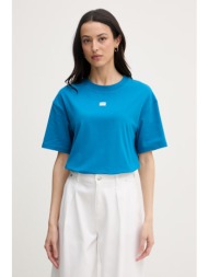 hugo t-shirt oversize γυναικείο με μοντάλ signature_tshirt κύριο υλικό: 48% βαμβάκι 48% modal 4% ελα