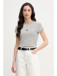 calvin klein jeans crop top γυναικείο από βαμβάκι με ελαστάν ολόκληρο το προϊόν: 95% βαμβάκι 5% ελασ