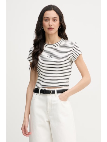 calvin klein jeans crop top γυναικείο από βαμβάκι με