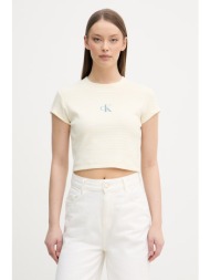 calvin klein jeans crop top γυναικείο από βαμβάκι με ελαστάν ολόκληρο το προϊόν: 95% βαμβάκι 5% ελασ