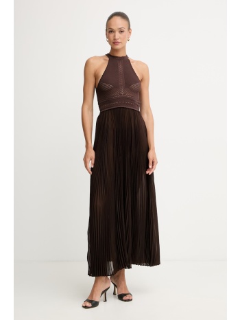 twinset πλισέ φόρεμα με βισκόζη υλικό 1 100%