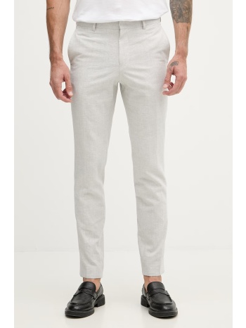 boss παντελόνι slim fit ανδρικό με πρόσμιξη λινού genius