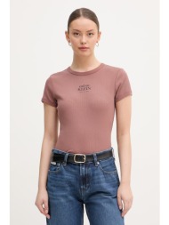 calvin klein jeans t-shirt γυναικείο βαμβάκι με ελαστάν ολόκληρο το προϊόν: 95% βαμβάκι 5% ελαστάν