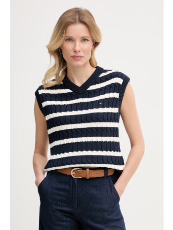 tommy hilfiger γιλέκο γυναικείο βαμβακερό ολόκληρο το