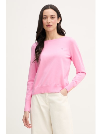 tommy hilfiger πουλόβερ γυναικείο με βαμβάκι ολόκληρο το