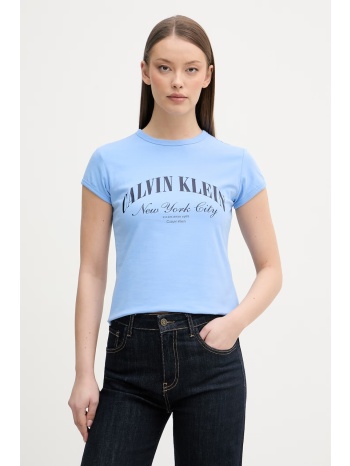 calvin klein jeans t-shirt γυναικείο βαμβακερό με ελαστάνη