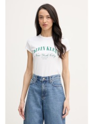 calvin klein jeans t-shirt γυναικείο βαμβακερό με ελαστάν ολόκληρο το προϊόν: 95% βαμβάκι 5% ελαστάν