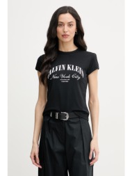 calvin klein jeans t-shirt γυναικείο βαμβακερό με ελαστάνη ολόκληρο το προϊόν: 95% βαμβάκι 5% ελαστά