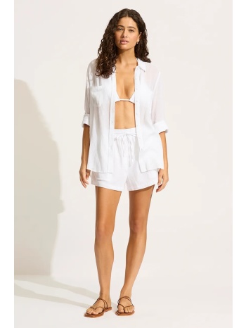 seafolly σορτς γυναικεία βαμβακερά crinkle short ολόκληρο
