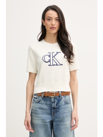 calvin klein jeans πλεκτό t-shirt γυναικείο βαμβακερό