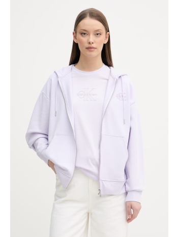 calvin klein jeans μπλούζα με κουκούλα και κουμπιά