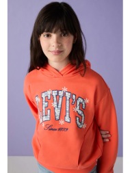 levi`s μπλούζα με κουκούλα παιδική βαμβακερή logo hoodie ολόκληρο το προϊόν: 60% βαμβάκι 40% πολυεστ