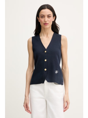 tommy hilfiger γιλέκο γυναικείο βαμβακερό ολόκληρο το