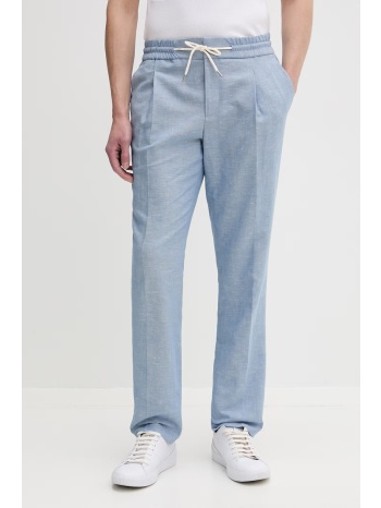 hugo παντελόνι slim fit ανδρικό με πρόσμιξη λινού