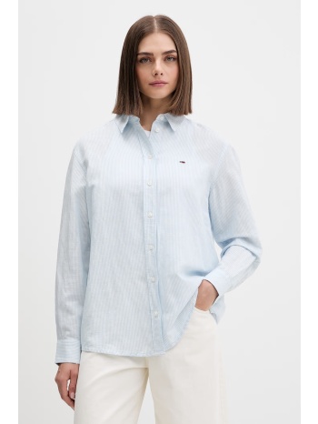 tommy jeans πουκάμισο γυναικείο με λινό ολόκληρο το προϊόν