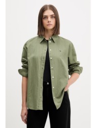 tommy jeans πουκάμισο γυναικείο με λινό ολόκληρο το προϊόν: 55% λινό 27% βαμβάκι 18% βισκόζη