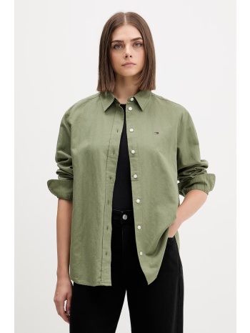 tommy jeans πουκάμισο γυναικείο με λινό ολόκληρο το προϊόν