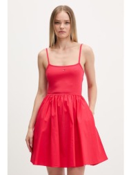 tommy jeans φόρεμα flared με βαμβάκι υλικό 1: 94% βαμβάκι 6% ελαστάν,υλικό 2: 100% βαμβάκι