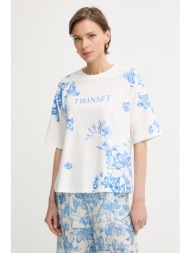 twinset t-shirt γυναικείο με βαμβάκι υλικό 1: 95% βαμβάκι 5% ελαστάν,υλικό 2: 100% βαμβάκι
