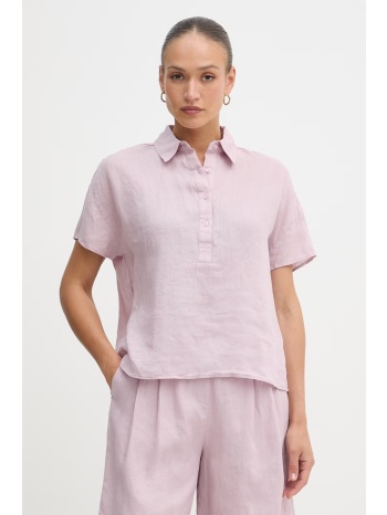united colors of benetton μπλούζα γυναικεία λινή ολόκληρο