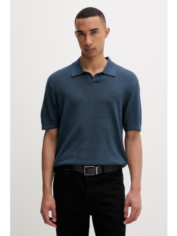 calvin klein πλεκτό μπλουζάκι πόλο ανδρικό με πρόσμιξη