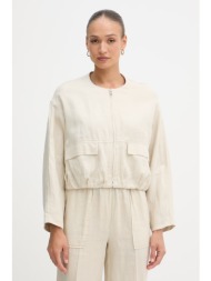 united colors of benetton μεταβατικό μπουφάν γυναικείο λινό υλικό βάσης: 100% λινό,φόδρα: 100% βαμβά