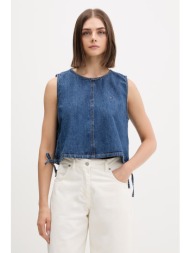 tommy jeans μπλούζα με τιράντες γυναικεία ντένιμ ολόκληρο το προϊόν: 100% βαμβάκι