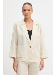 united colors of benetton μονόπετο σακάκι γυναικείο λινό ολόκληρο το προϊόν: 100% λινό