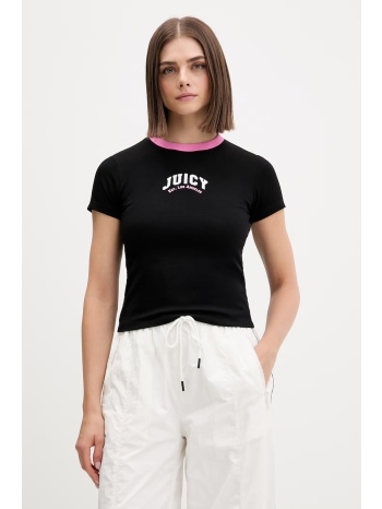 juicy couture t-shirt γυναικείο με βαμβάκι ringer tshirt
