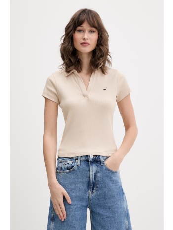 tommy jeans πόλο γυναικείο βαμβακερό με ελαστάν ολόκληρο το